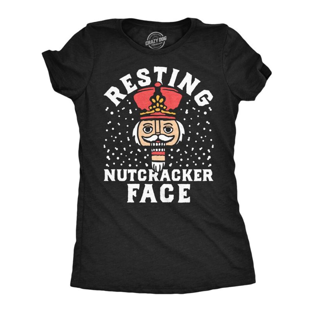 Womens T Shirts Resting Nutcracker Face Christmas Tee For Ladies